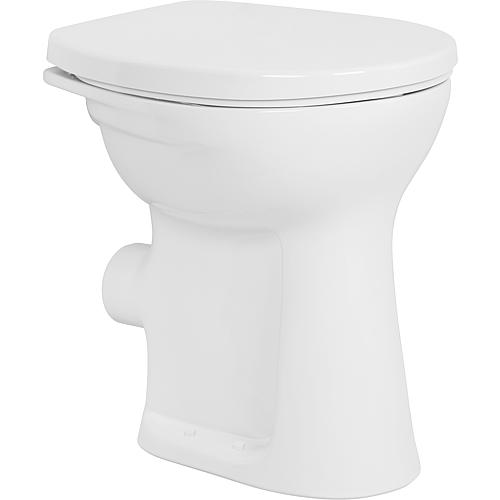 WC sur pied à fond plat Geberit Renova Comfort, surélevé LxHxP : 355x490x470mm, sortie horizontale, blanc Standard 1