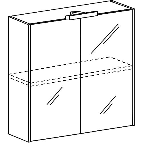 Mirror cabinet Estra with LED lighting larch bicolour 2 doors 700x770x208mm