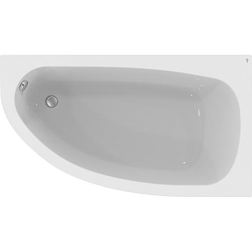 Space-saving Bathtubs Hotline Rounded left 1600x465x900mm Capacity: 235 litres Acrylic, white