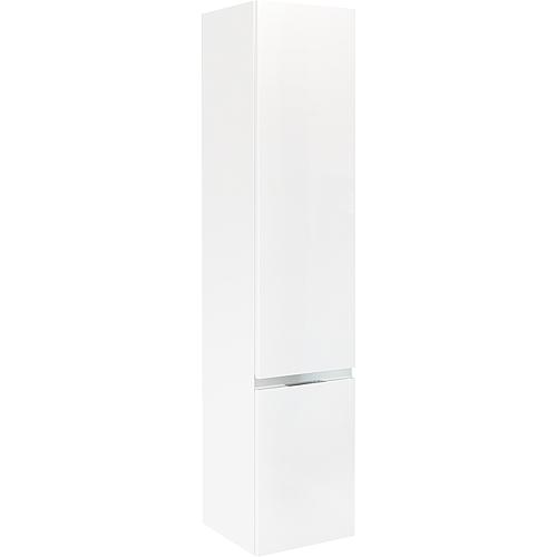 Tall cabinet series MBH, 2 doors, high-gloss white, right stop, 350x1655x370 mm