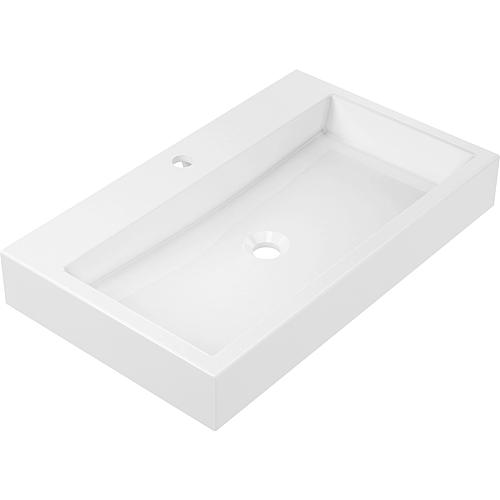 Design washbasin JULIA, W x H x D: 700x100x420 mm, cast mineral composite, white