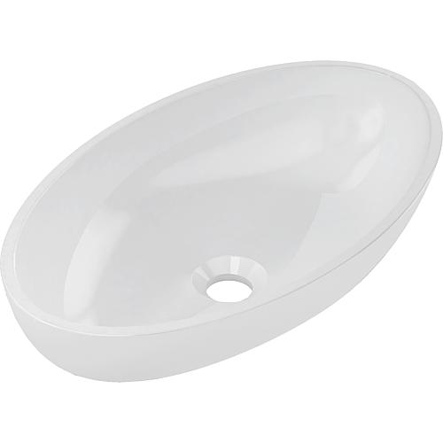 Design counter washbasin CILLA, W x H x D: 510x127x300 mm, cast mineral composite, white