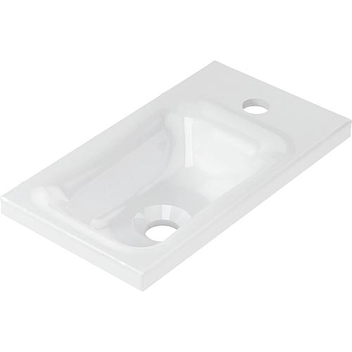 Design inset washbasin PICCOLO W x H x D:: 400x110x220 mm, cast mineral composite, white