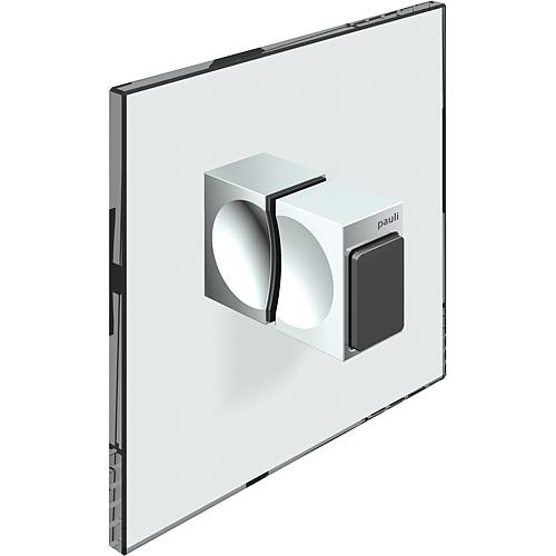 Glass door knob, both sides, chrome-plated, with rubber stop Standard 1