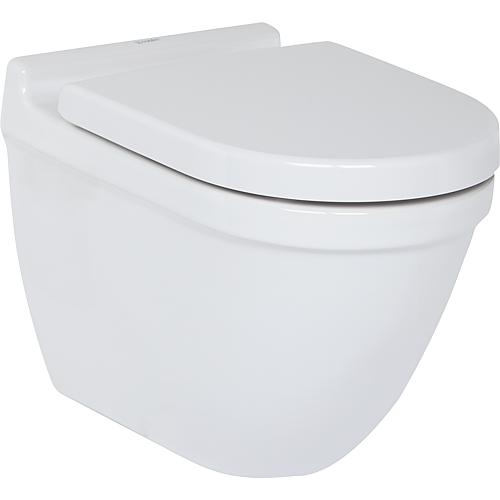 Wall-mounted washdown toilet Duravit Starck3 compact made of ceramic, 4.5l flush, white, WxHxD:360x340x485mm