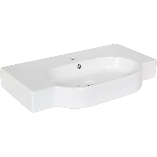 Washbasin AREA, W x H x D: 810x110x450 mm, 1 tap hole, ceramic, white