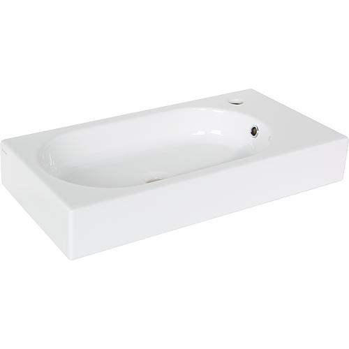 Washbasin AREA, W x H x D: 700x110x350 mm 1 tap hole, ceramic, white