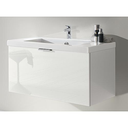 Base cabinet + ceramic washbasin EPIL, high-gloss white, 1 drawer, 860x550x510 mm