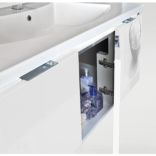 Base cabinet + cast mineral washbasin ENOVI, high-gloss white, 3 doors, 1060x535x510 mm