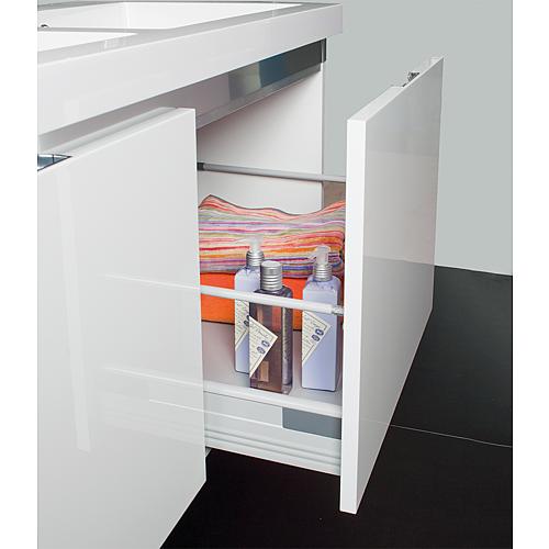 Base cabinet + cast mineral washbasin EPIC, high-gloss white, 2 drawers, 1210x580x510 mm