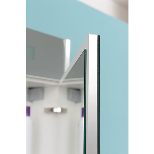 Mirror cabinet w. illum. trim, matt white, 1 door, right stop, 600x750x188 mm