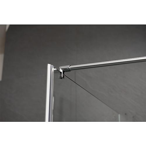 Cabine de douche d'angle Farfalla, 1 porte pivotante et 1 paroi latérale avec barre stabilisatrice