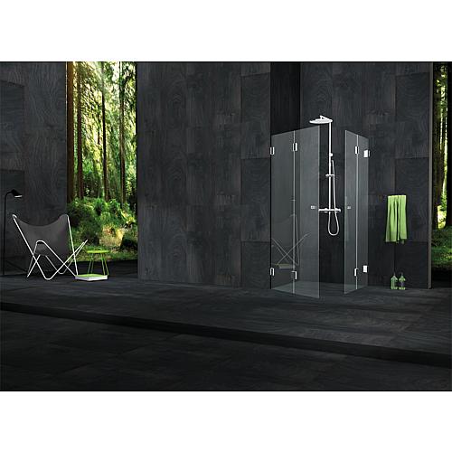 Farfalla corner shower cubicle, 2 folding doors, 2-part Standard 1