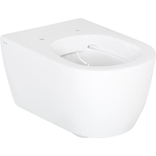 Wall-mounted flushdown toilet FUSION, W x H x D:: 355x360x540 mm, rimless, ceramic, white