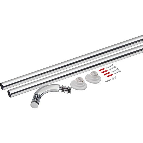 Angled rail ESOM 25 mm, chrome, can be shortened for 900x900 mm