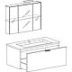 Ensemble de meubles de salle de bains EPIL Série MBF gris pierre, 1 tiroir largeur 860mm