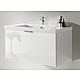 Base cabinet + ceramic washbasin EPIL, high-gloss white, 1 drawer, 860x550x510 mm