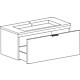 Base cabinet + ceramic washbasin EPIL high-gloss anthracite, 1 drawer, 860x550x510 mm
