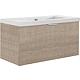 Washbasin base cabinet with washbasin made of ceramic, 860 mm width, 1 front drawer Standard 3