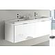 Base cabinet + cast mineral washbasin EPIC, high-gloss white, 2 drawers, 1210x580x510 mm