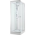 Cabine de douche complète Shower, 2 portes coulissantes et 2 éléments fixes en verre, avec pomme de douche