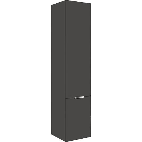 Tall cabinet series MBF, 2 doors, high-gloss anthracite, right stop, 350x1625x370 mm