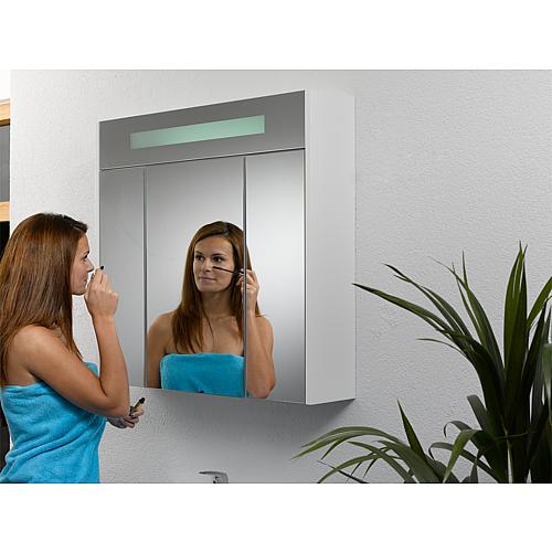 Mirror cabinet with illuminated trim, width 950 mm