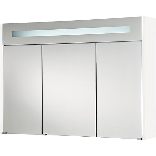 Mirror cabinet w. illum. trim, high-gloss white, 3 doors, 1050x750x188 mm