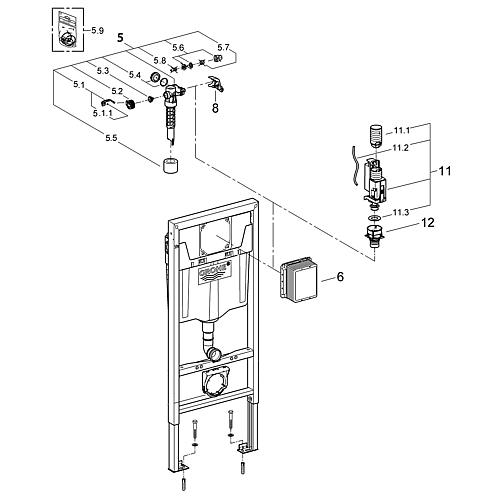 Flush-mounted flush cistern - GROHE Standard 1