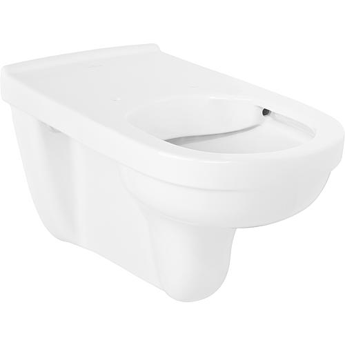 WC suspendu sans bord de rincage V&B ViCare Direct Flush, sortie horizontale 700x360mm, blanc