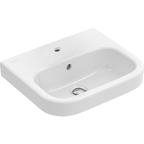 Hand washbasin V&B Architectura with overflow, 450x380mm, white, Tap hole in the centre