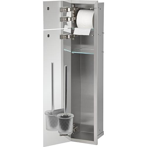 Niche à encastrer en inox fermée 800 pour WC, 2 portes vitrées Anwendung 4