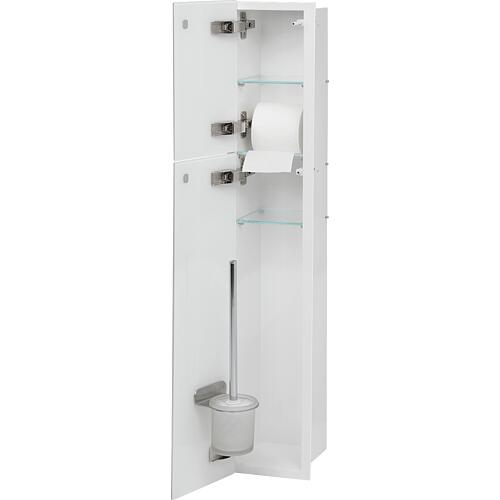 WC built-in container Flat height 950 coated white inside, 2 doors white, left