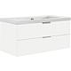 Washbasin base cabinet Epil with washbasin made of ceramic, 1060 mm width, 2 front drawers Standard 1