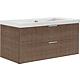 Washbasin base cabinet Epil with washbasin made of ceramic, 1060 mm width, 2 front drawers Standard 3