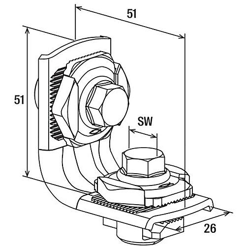 Mounting bracket MW Clix 90°, for mounting rail FLS  Anwendung 1