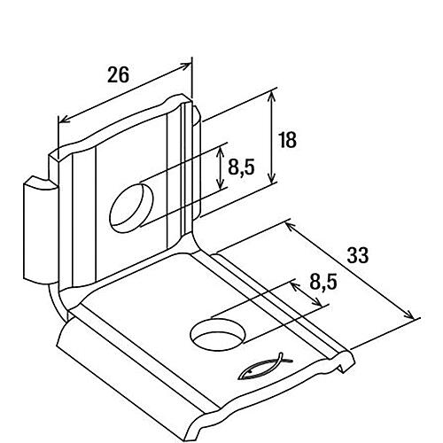 Equerre MW 90°, pour rail de montage FLS Anwendung 1