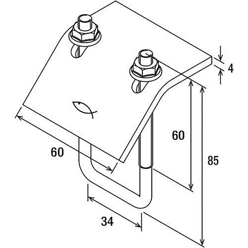 Clamp support TKR 31, for mounting rail FLS Anwendung 2