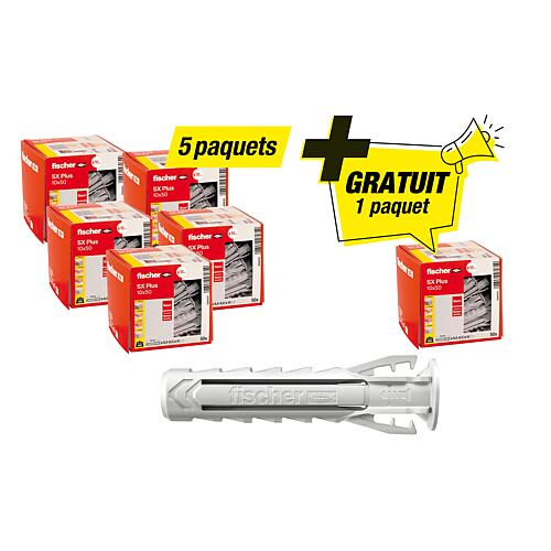 Kit Promo Fischer contenant 5 x 94 033 03 + gratuit 1x 94 033 03 cheville SX