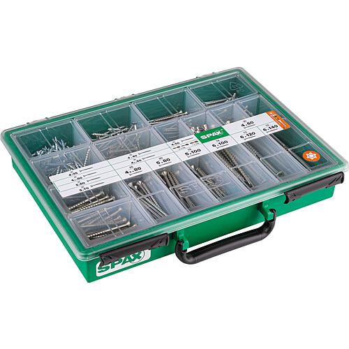 Assortiment de vis à tête fraisée, Torx® (T-STAR Plus) + 3 Embouts en boîte, Filetage partiel, 387 Pièces Standard 1