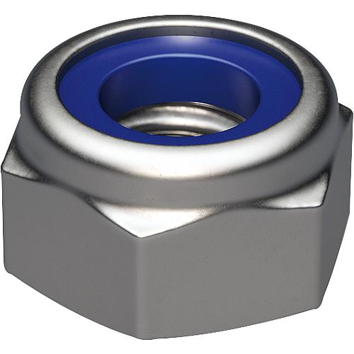 Hexagonal locking nuts with plastic ring, fine thread, low form DIN 985 galvanised Anwendung 1