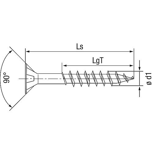 SPAX® universal screw, thread ø d1: 3.5 mm, head ø: 7.0 mm, standard packaging Standard 4