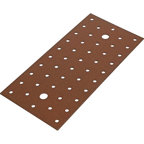 Perforated plate DURAVIS® 200 x 100 x 2 mm, material: Steel, sendzimir-galvanised, surface: rust brown