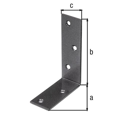 Balkenwinkel DURAVIS® 75 x 100 x 30 mm, ungleichschenklig, Material: Stahl, blau verzinkt, Oberfläche: schwarz-diamant