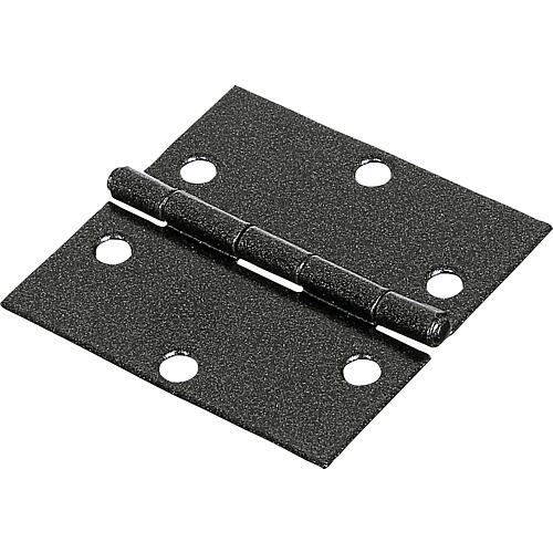 Hinge DURAVIS® 60 x 60 x 1 mm, square, material: Steel, blue galvanised, surface: black-diamond, with stainless steel pin