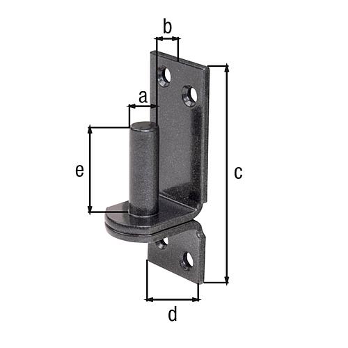 Block on plate DURAVIS® ⌀ 13 mm, DI hook, material: Steel, blue galvanised, surface: black-diamond