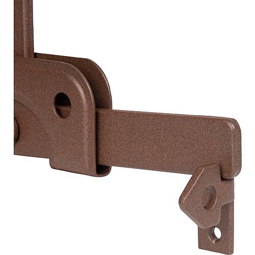 Loquet pour porte de jardin DURAVIS® pour bois de cadre étroit, matériau : Acier, bleu zingué, surface : brun rouille