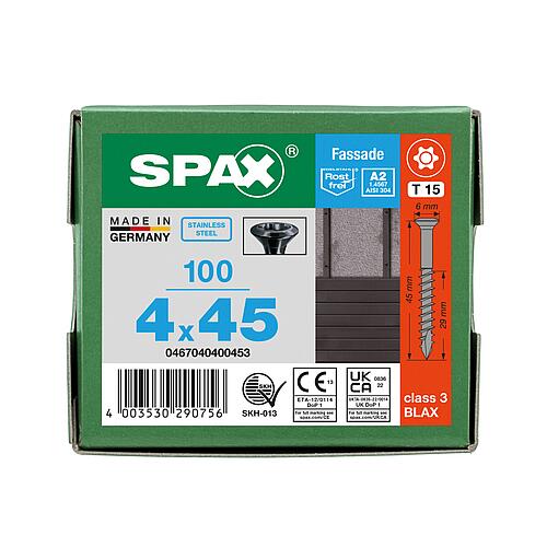 Vis à tête fraisée bombée, SPAX® acier inoxydable A2 BLAX®,Filetage partiel, T-STAR plus Ø 4,5 mm Anwendung 2