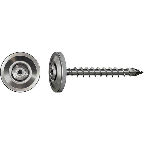 Sheet metal screw, SPAX® with seal, stainless steel A2, Ø 4.5 mm, washer 15 mm