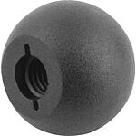 Ball knobs, shape C with plastic thread